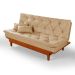 Kit Sofa Cama Caribe + 2 banquetas Rubi Suede Chocolate Essencial Estofados