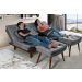Kit Sofa Cama Caribe + 2 banquetas Rubi Suede Cinza Essencial Estofados