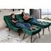 Kit Sofa Cama Caribe + 2 banquetas Rubi Suede Verde Essencial Estofados