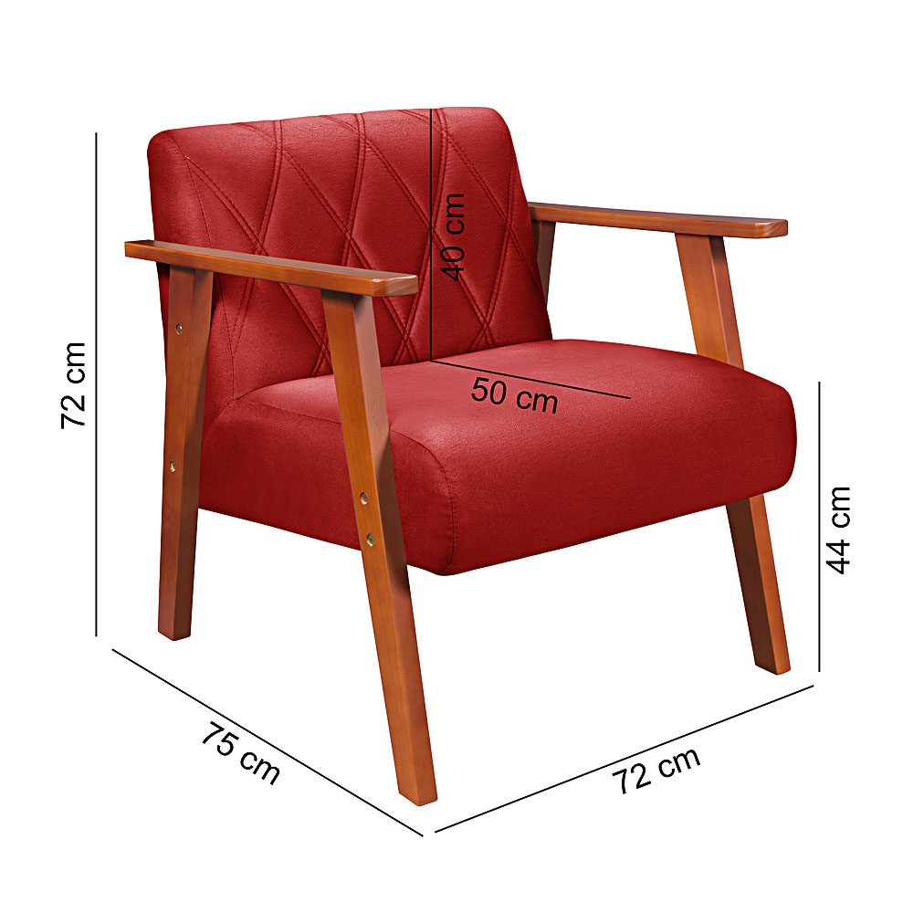 Poltrona Madri Super Resistente em Suede