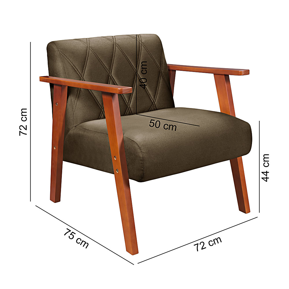 Poltrona Madri Super Resistente em Suede