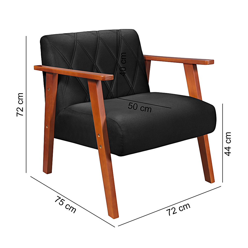 Poltrona Madri Super Resistente em Suede