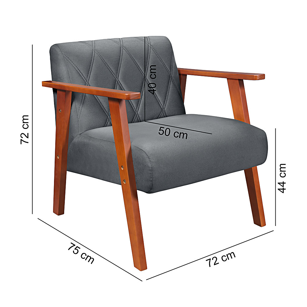Poltrona Madri Super Resistente em Suede