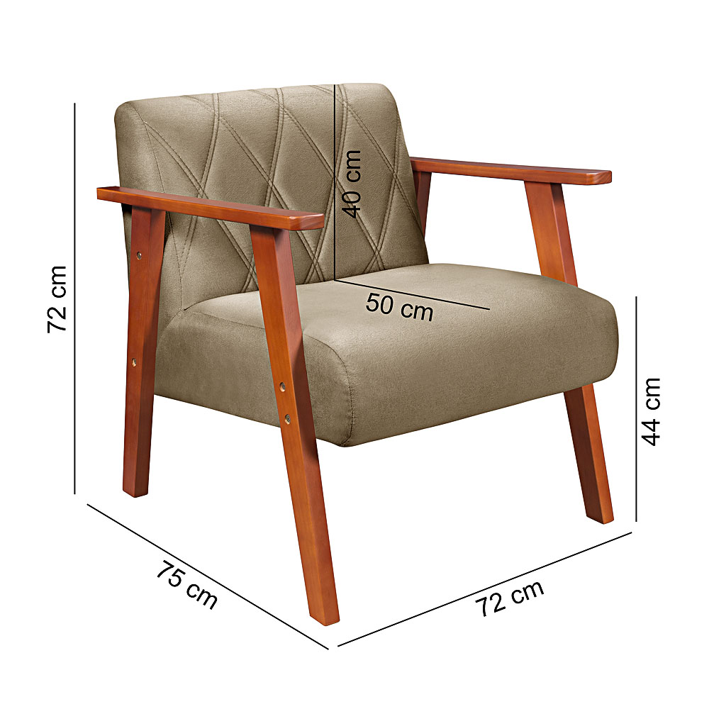 Poltrona Madri Super Resistente em Suede