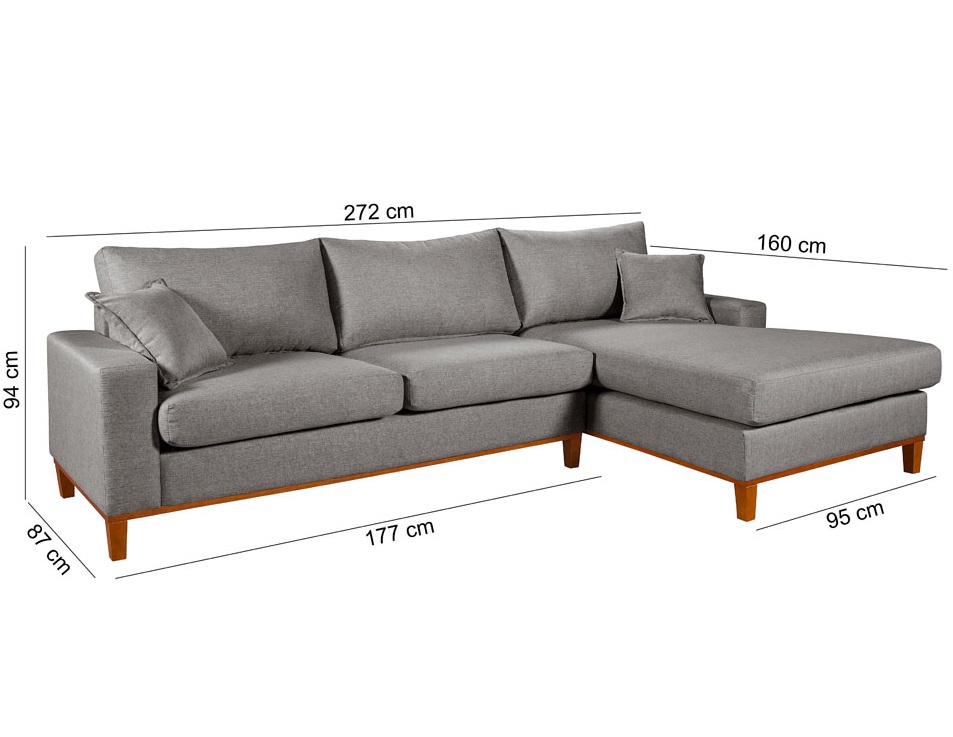 Sofá California 4 Lugares Living Chaise Linho Lado Esquerdo