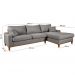 Sofá Living Amsterdã Com Chaise 3 Lugares Revestido Linho Base em Madeira