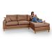 Sofá Living Amsterdã Com Chaise 3 Lugares Revestido Linho Base em Madeira