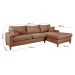 Sofá Living Amsterdã Com Chaise 3 Lugares Revestido Linho Base em Madeira