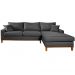 Sofá Living Amsterdã Com Chaise 3 Lugares Revestido Linho Base em Madeira