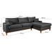 Sofá Living Amsterdã Com Chaise 3 Lugares Revestido Linho Base em Madeira
