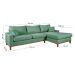 Sofá Living Amsterdã Com Chaise 3 Lugares Revestido Linho Base em Madeira