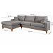 Sofá Living Amsterdã Com Chaise 3 Lugares Revestido Linho Base em Madeira