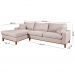 Sofá Living Amsterdã Com Chaise 3 Lugares Revestido Linho Base em Madeira