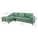 Sofá Living Amsterdã Com Chaise 3 Lugares Revestido Linho Base em Madeira