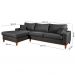 Sofá Living Amsterdã Com Chaise 3 Lugares Revestido Linho Base em Madeira