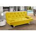 Sofá cama Austria reclinável 3 pocições Suede Amarelo Essencial Estofados