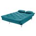 Sofá cama Austria reclinável 3 pocições Suede Azul Turquesa Essencial Estofados