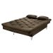 Sofá cama Austria reclinável 3 pocições Suede Cappuccino Essencial Estofados