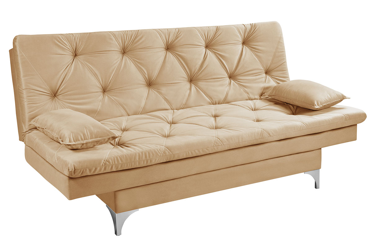 Sofá cama Austria reclinável 3 pocições Suede Chocolate Essencial Estofados
