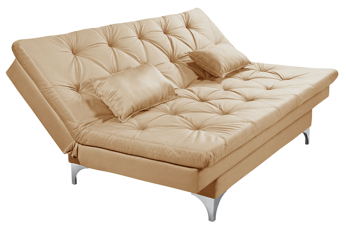 Sofá cama Austria reclinável 3 pocições Suede Chocolate Essencial Estofados