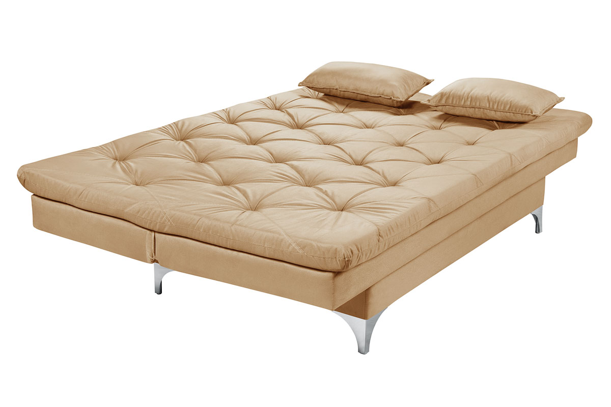 Sofá cama Austria reclinável 3 pocições Suede Chocolate Essencial Estofados