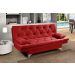 Sofá cama Austria reclinável 3 pocições Suede Vermelho Essencial Estofados