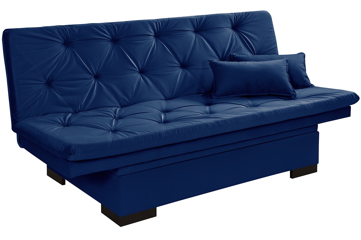Sofá cama Bau reclinável 3 posições + 2 banquetas  em Suede 