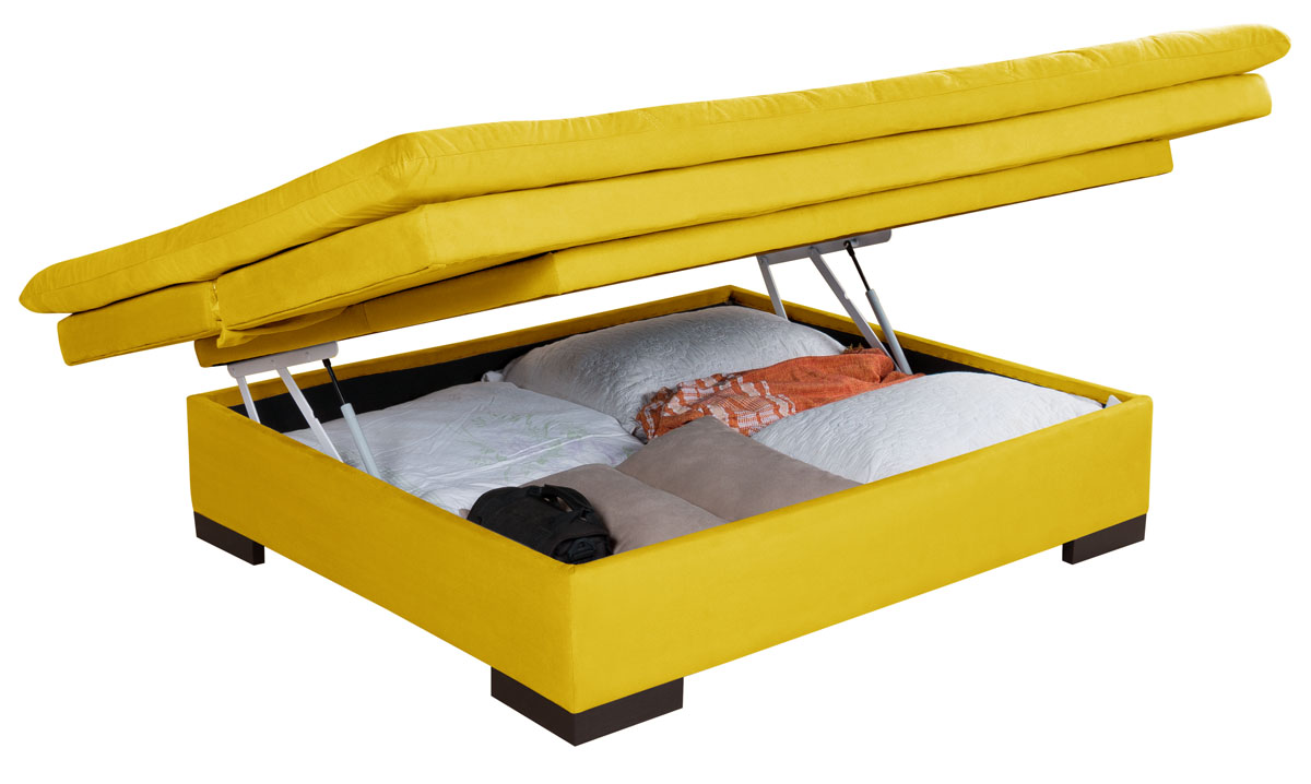 Sofá cama Bau reclinável 3 posições + 2 banquetas  em Suede
