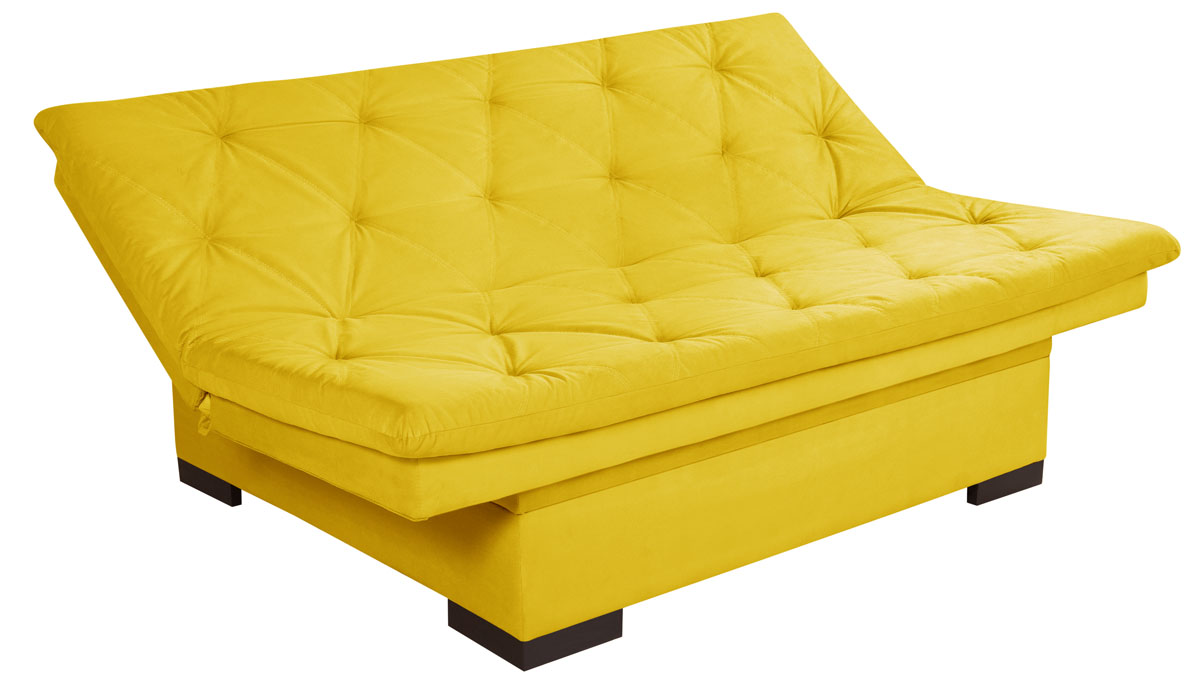 Sofá cama Bau reclinável 3 posições + 2 banquetas  em Suede