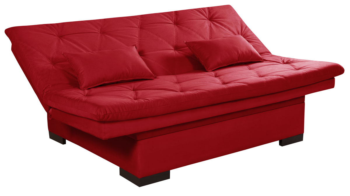 Sofá cama Bau reclinável 3 posições + 2 banquetas  em Suede Cappuccino