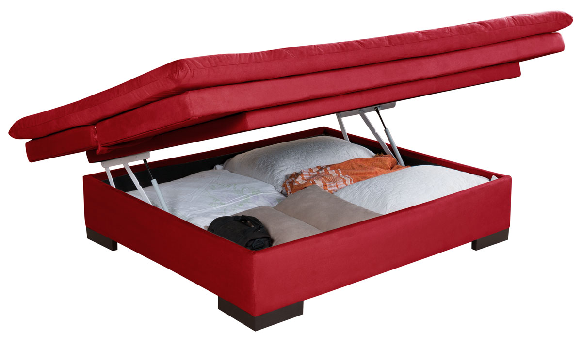Sofá cama Bau reclinável 3 posições + 2 banquetas  em Suede Cappuccino
