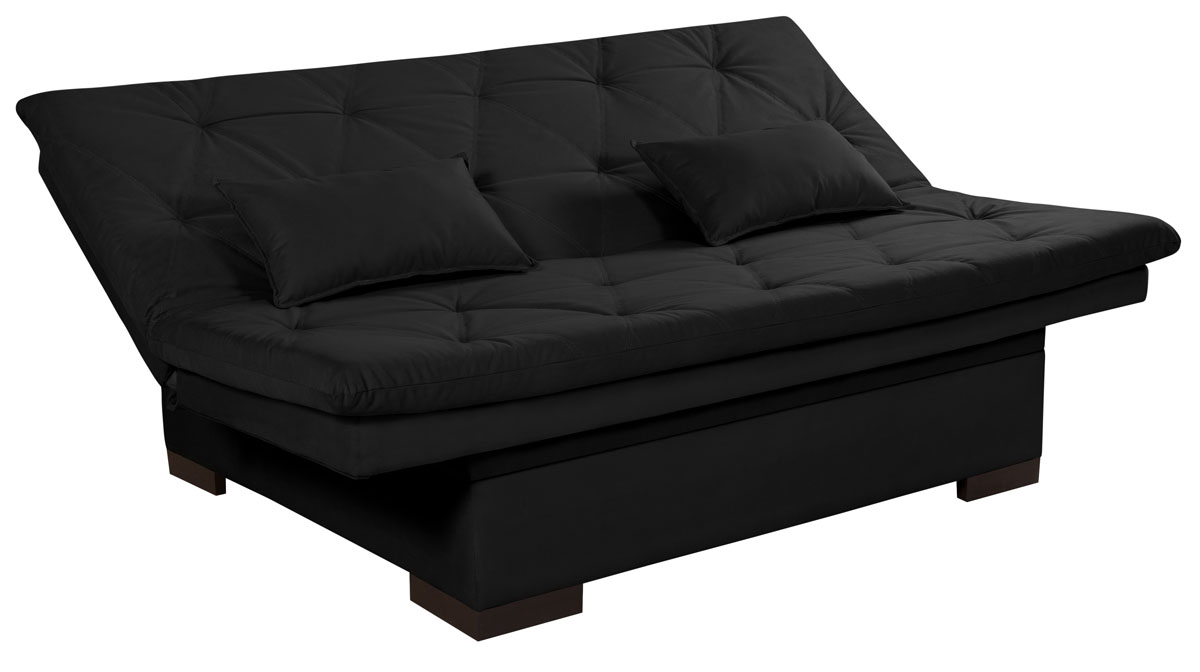 Sofá cama Bau reclinável 3 posições + 2 banquetas  em Suede Cappuccino