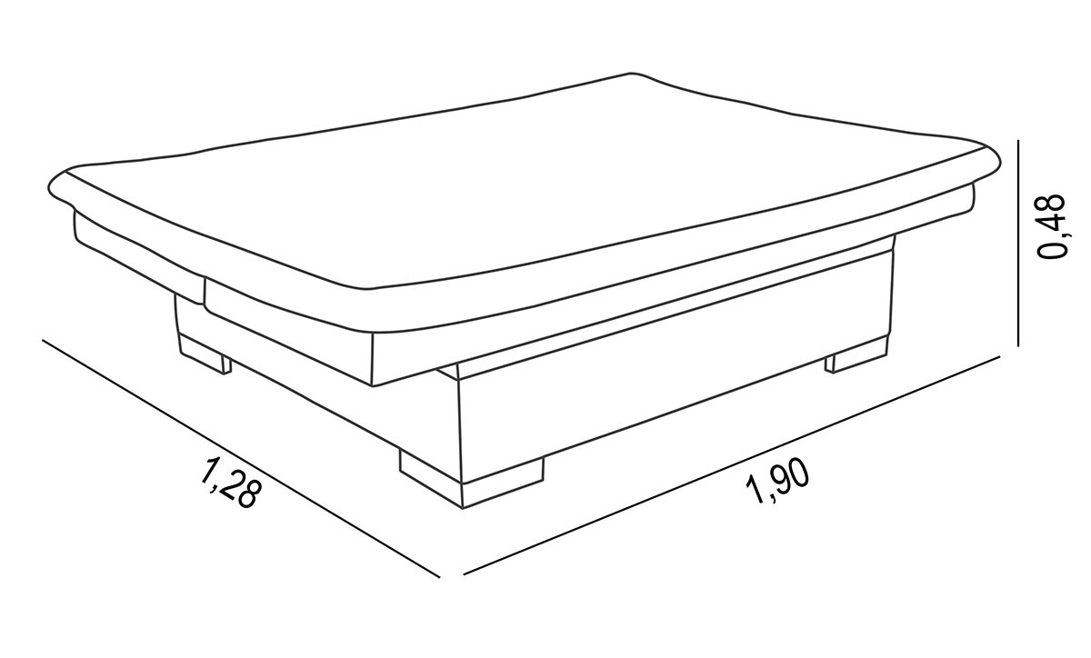 Sofá cama Bau reclinável 3 posições + 2 banquetas  em Suede Cappuccino