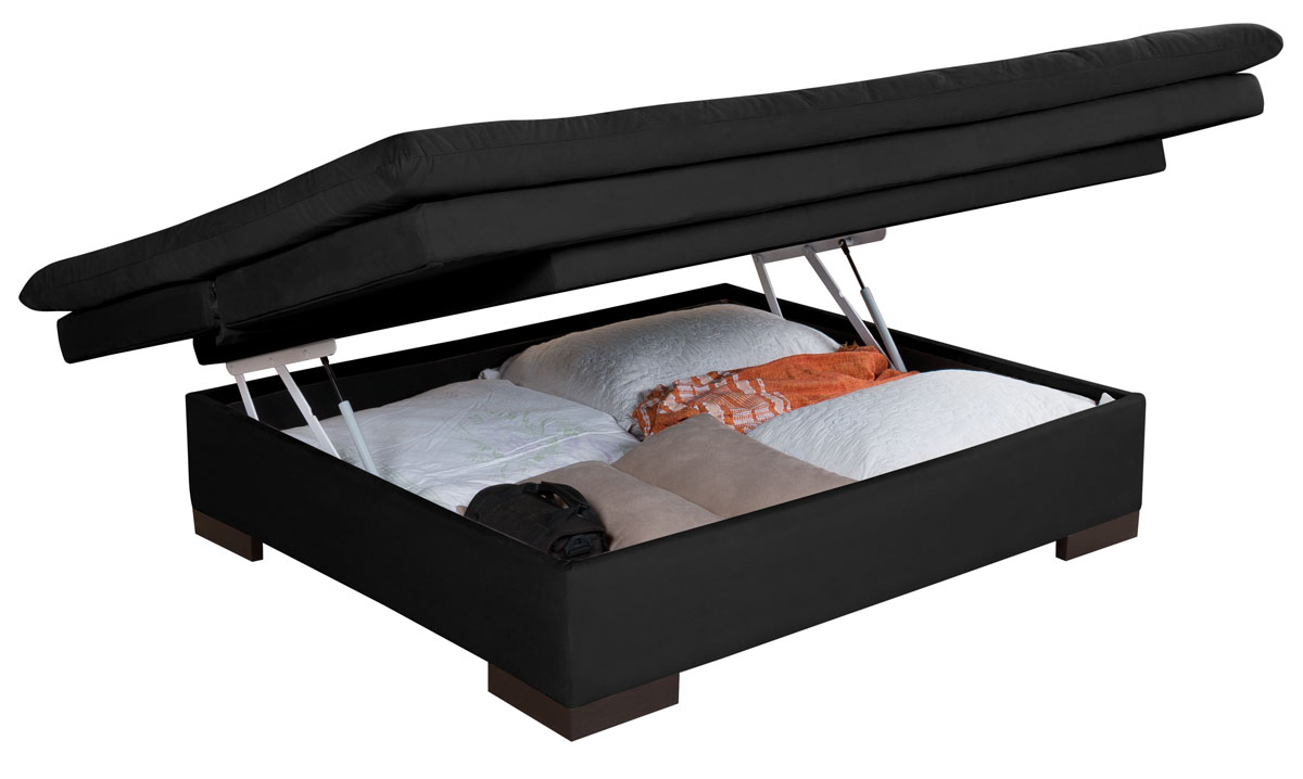 Sofá cama Bau reclinável 3 posições + 2 banquetas  em Suede Cappuccino