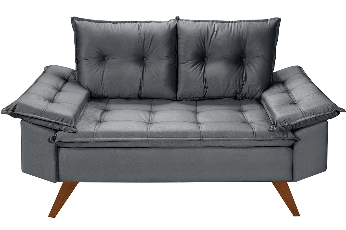 Sofa 2 Lugares Bariloche Essencial Estofados Cinza