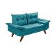Sofa 2 Lugares Bariloche Retro Azul Turquesa Essencial Estofados