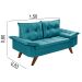 Sofa 2 Lugares Bariloche Retro Azul Turquesa Essencial Estofados
