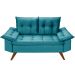 Sofa 2 Lugares Bariloche Retro Azul Turquesa Essencial Estofados
