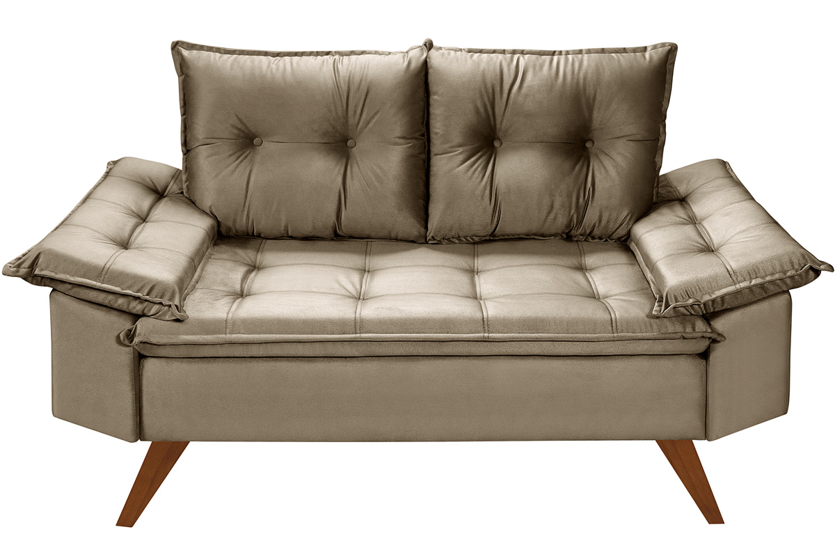 Sofa 2 Lugares Bariloche Retro Chocolate Essencial Estofados