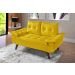Sofa 2 Lugares Bariloche Retro Courino Amarelo Couro Sintetico Essencial Estofados