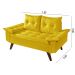 Sofa 2 Lugares Bariloche Retro Courino Amarelo Couro Sintetico Essencial Estofados