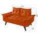 Sofa 2 Lugares Bariloche Retro Courino Laranja Couro Sintetico Essencial Estofados