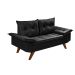 Sofa 2 Lugares Bariloche Retro Preto Essencial Estofados