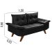 Sofa 2 Lugares Bariloche Retro Preto Essencial Estofados
