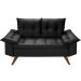 Sofa 2 Lugares Bariloche Retro Preto Essencial Estofados
