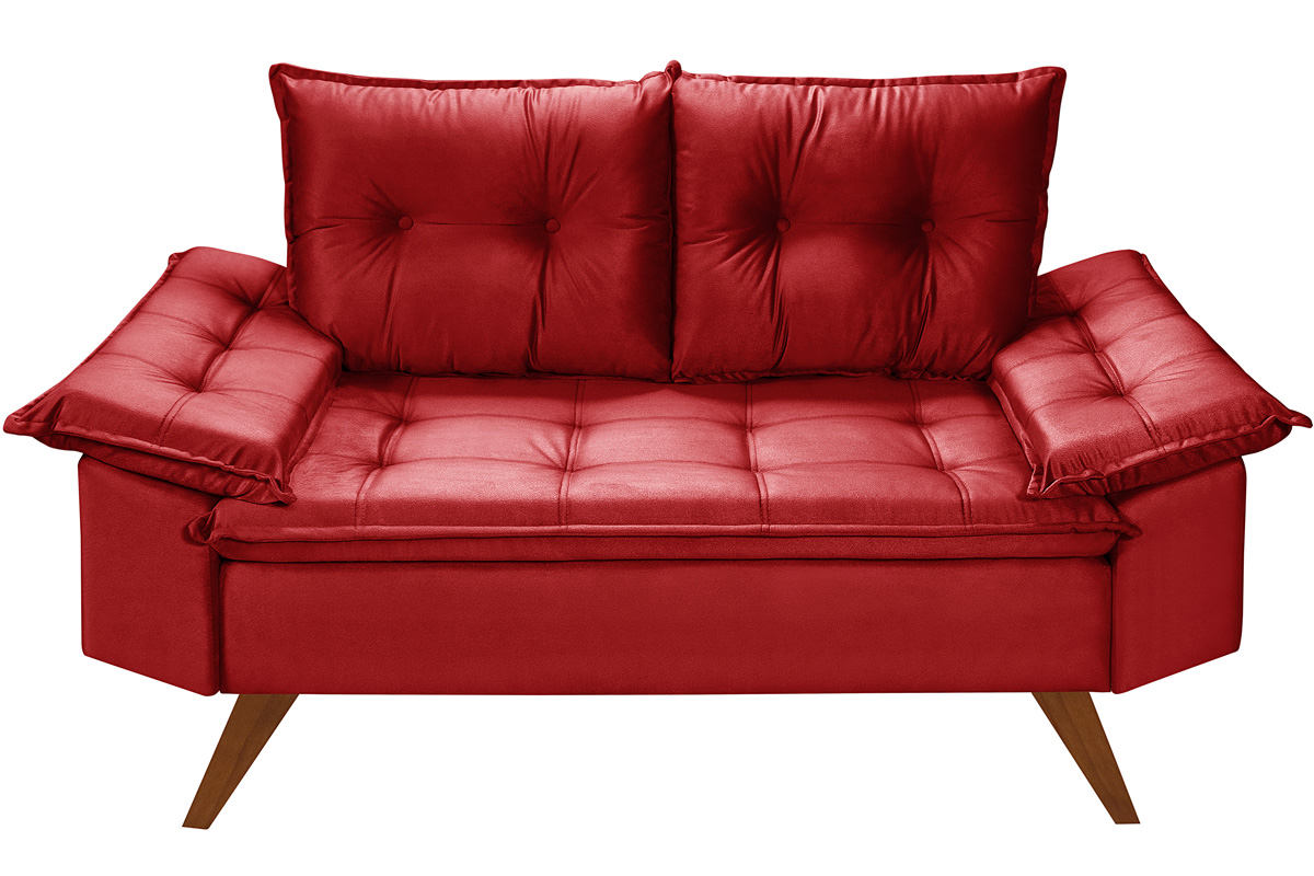Sofa 2 Lugares Bariloche Retro Vermelho Essencial Estofados