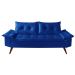 Sofa 3 Lugares Bariloche Retro Courino Azul Marinho Couro Sintetico Essencial Estofados