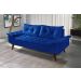 Sofa 3 Lugares Bariloche Retro Courino Azul Marinho Couro Sintetico Essencial Estofados