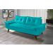 Sofa 3 Lugares Bariloche Retro Courino Azul Turquesa Couro Sintetico Essencial Estofados