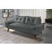 Sofa 3 Lugares Bariloche Retro Courino Cinza Couro Sintetico Essencial Estofados